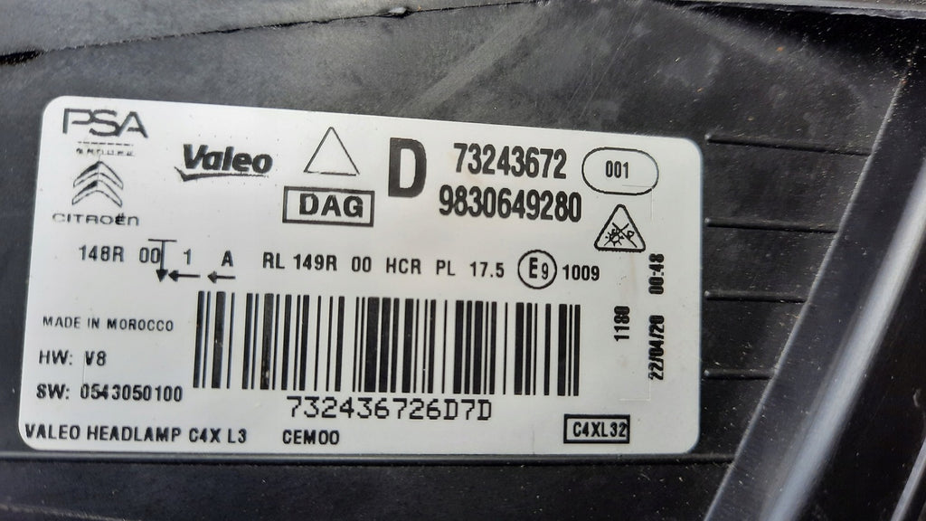 Frontscheinwerfer Citroën C4 III 73243672 Full LED Rechts Scheinwerfer Headlight