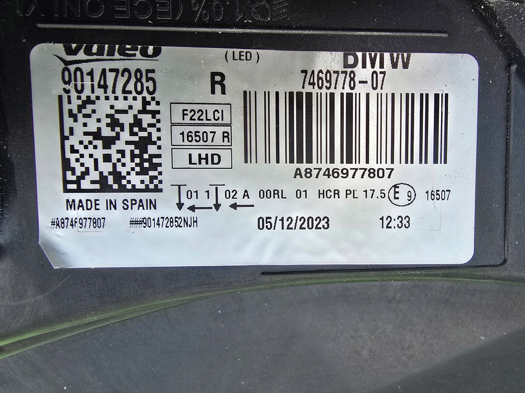 Frontscheinwerfer BMW 2 F22 F23 7469778-07 Full LED Rechts Headlight SCH8101533907ur