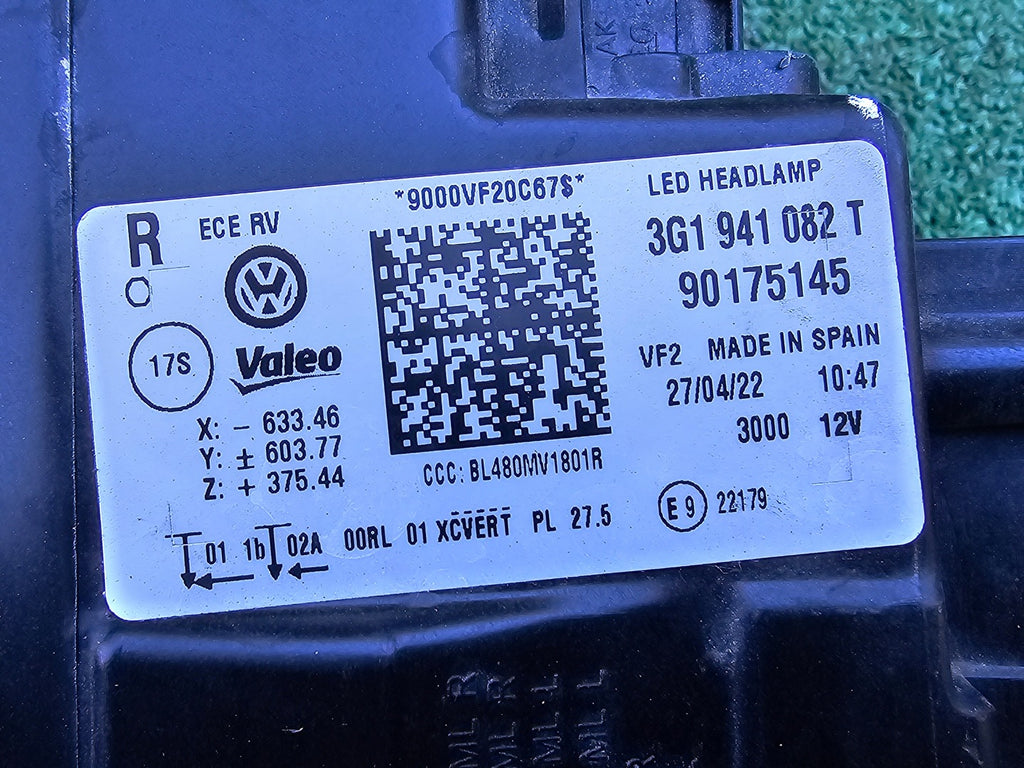 Frontscheinwerfer VW Passat B8 3G1941082T LED Rechts Scheinwerfer Headlight SCH8283259084ow