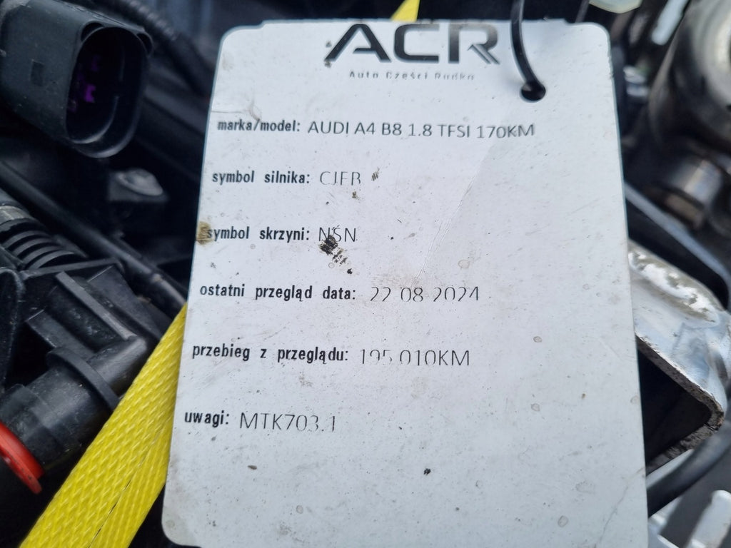 Motor Audi A4 B8 CJEB 1.8 TFSI 170PS 125kW 195TKm 2007 Benzin Engine Komplett