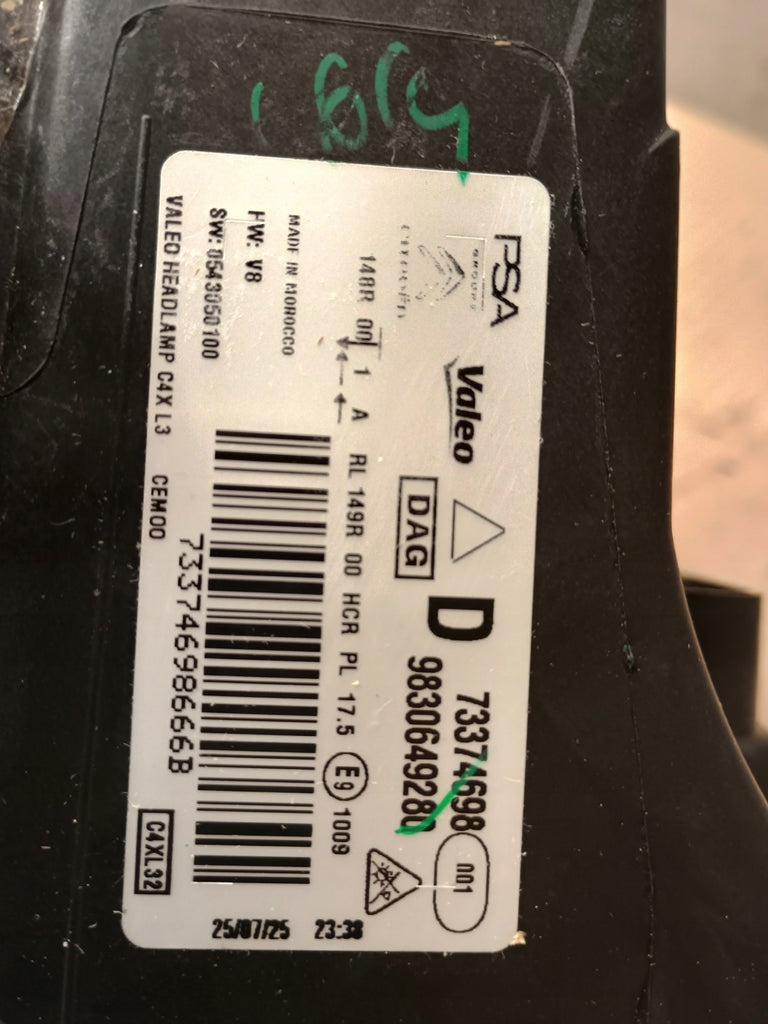 Frontscheinwerfer Citroën C4 III 9830649280 LED Rechts Scheinwerfer Headlight SCH5213775160wj