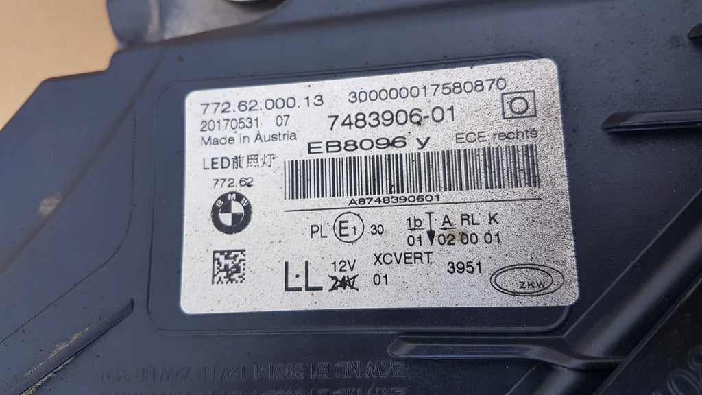 Frontscheinwerfer BMW 7 G11 G12 7483906 LED Rechts Scheinwerfer Headlight