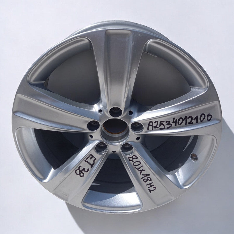 1x Alufelge 18 Zoll 8.0" 5x112 38ET Glanz Silber A2534012100 Mercedes-Benz Glc