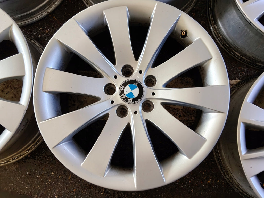 4x Alufelge 18 Zoll 8.0" 5x120 30ET Glanz Silber BMW F01 F07 Rim Wheel FEL3161123350pk