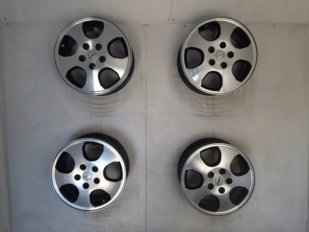 4x Alufelge 15 Zoll 6.0" 5x110 49ET Glanz Schwarz 60505 Opel Rim Wheel