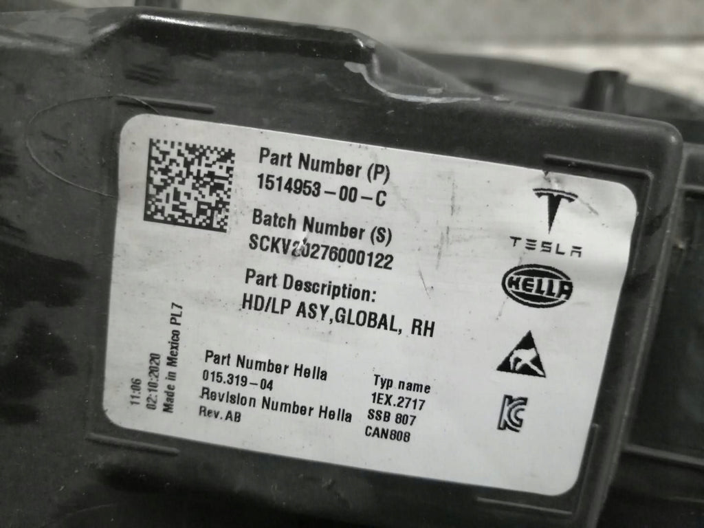 Frontscheinwerfer Tesla Model 3 151495300C Rechts Scheinwerfer Headlight