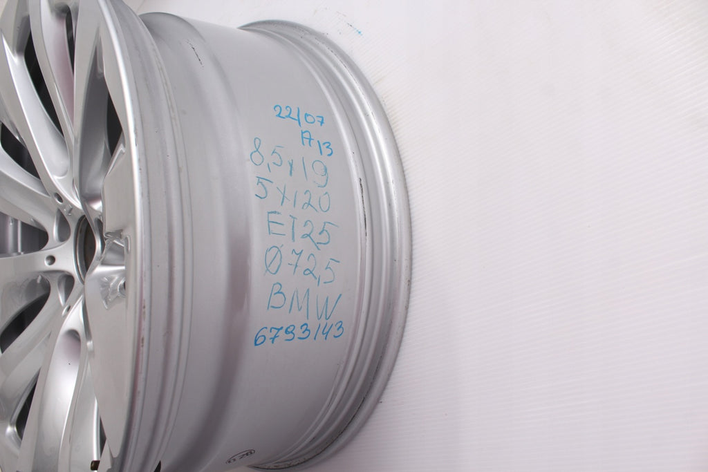 1x Alufelge 19 Zoll 8.5" 5x120 25ET Glanz Silber 6793143 BMW 1 Rim Wheel FEL7420018580ca