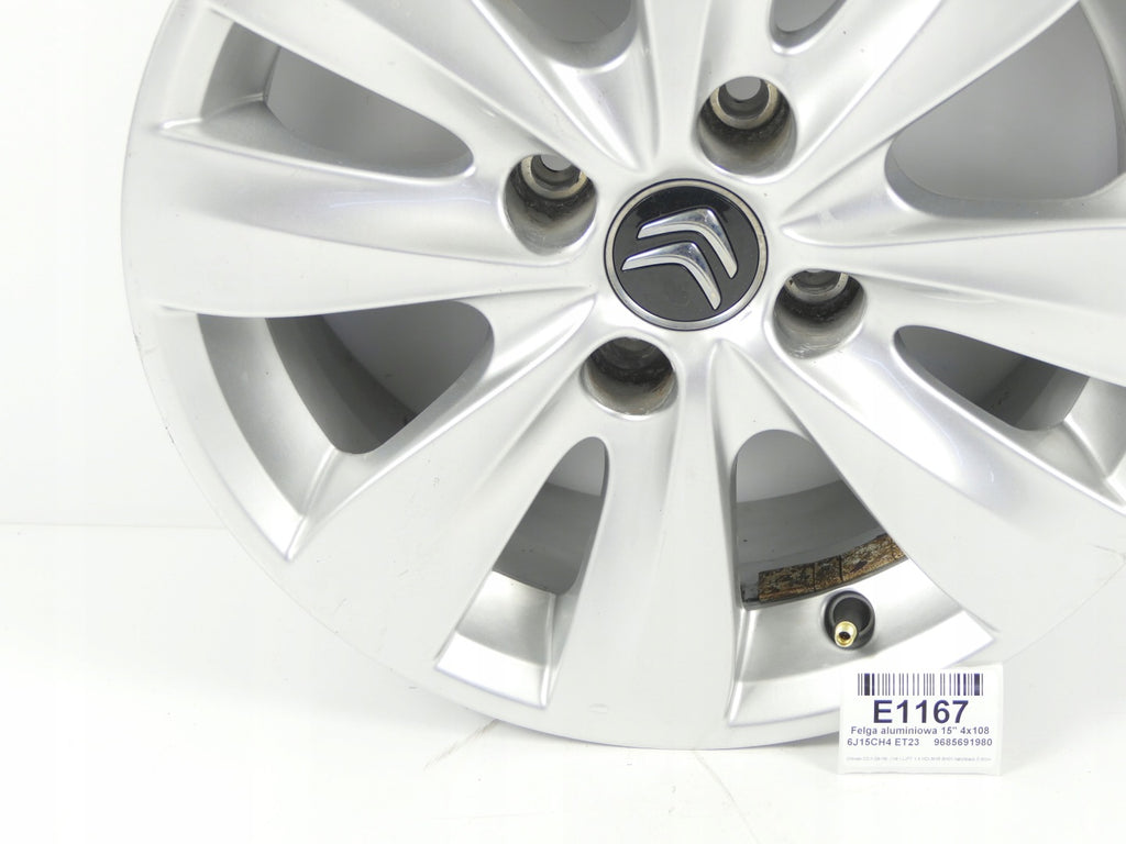 1x Alufelge 15 Zoll 6.0" 4x108 23ET Glanz 9685691980 Citroën C3 Ii Rim Wheel FEL4259533895ws