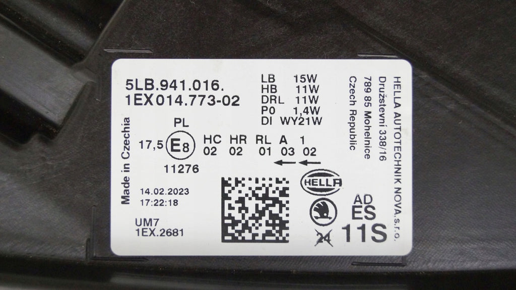 Frontscheinwerfer Skoda Enyaq 5LB94101681 LED Rechts Scheinwerfer Headlight