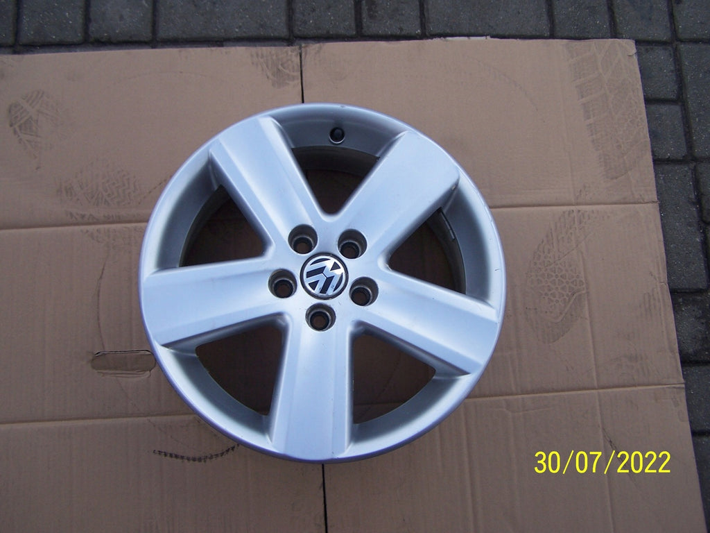 1x Alufelge 16 Zoll 6.5" 5x100 43ET Silber VW Polo Rim Wheel