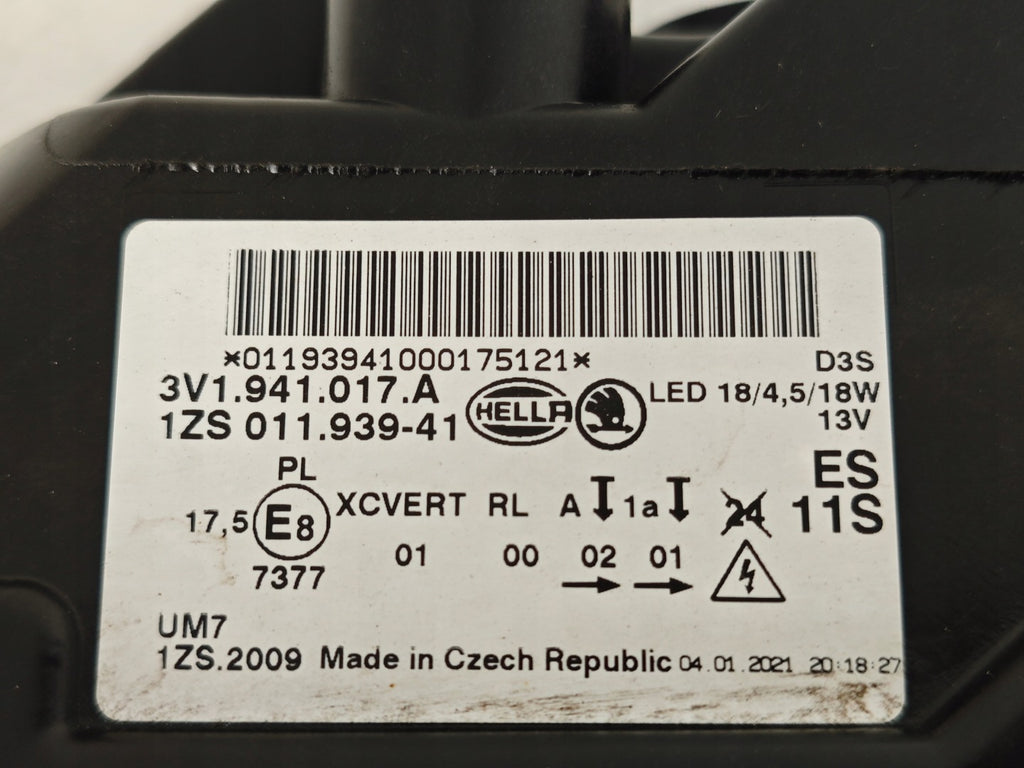 Frontscheinwerfer Skoda Superb III 3V1941017A Links Scheinwerfer Headlight SCH3181664578lm