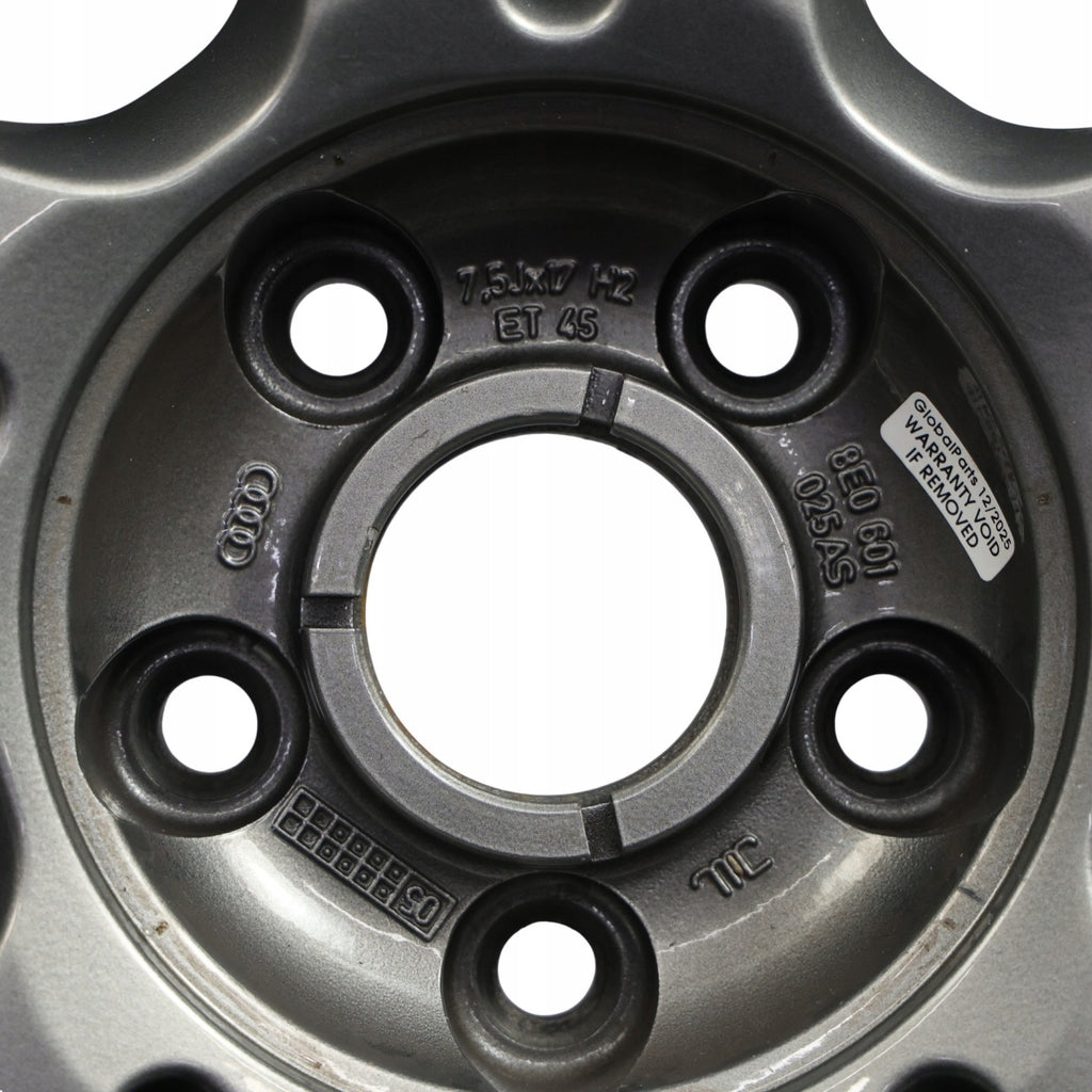 1x Alufelge 17 Zoll 7.5" 5x112 45ET Glanz Silber 8E0601025AS Audi A4 B7 FEL1259980937ez