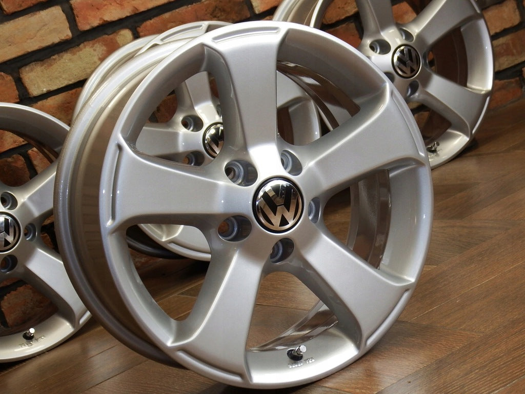 4x Alufelge 16 Zoll 6.5" 5x112 42ET Glanz Silber VW Scirocco Passat Rim Wheel FEL6199866324rl