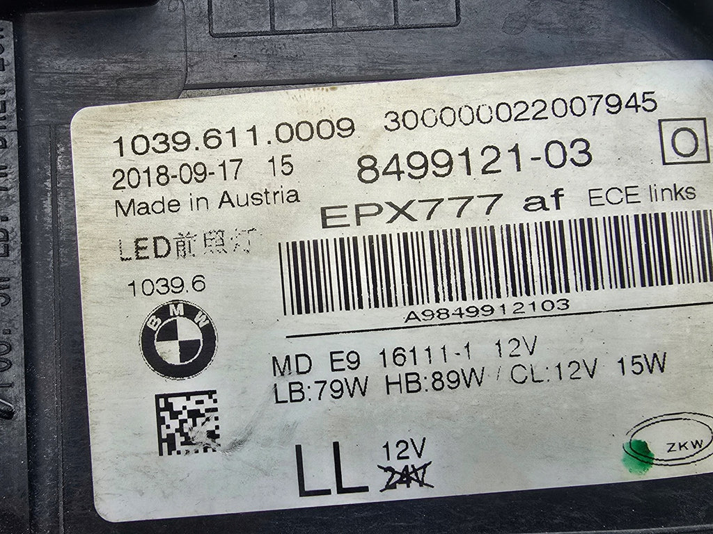 Frontscheinwerfer BMW 5 G31 G30 8499121-03 Full LED Links Scheinwerfer Headlight SCH4454639298yz