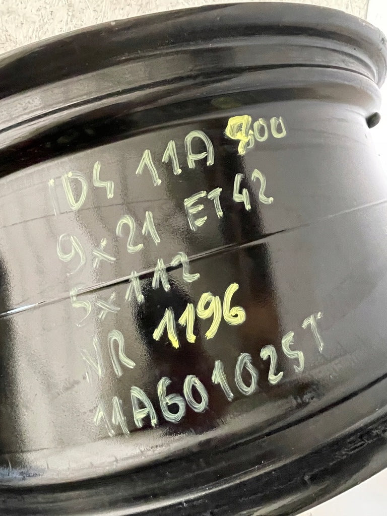 1x Alufelge 21 Zoll 9.0" 5x112 42ET Glanz Schwarz 11A601025 VW Rim Wheel FEL8874196513ym