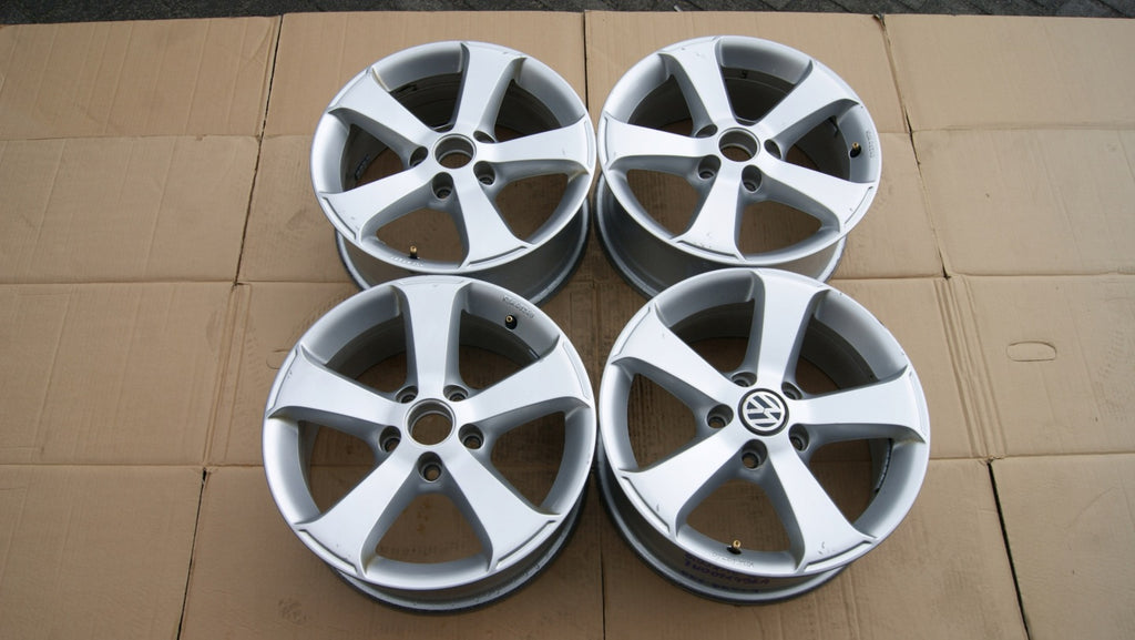 4x Alufelge 16 Zoll 6.5" 5x112 33ET Glanz Silber 7N0071496A VW Sharan Rim Wheel FEL4402676187ub