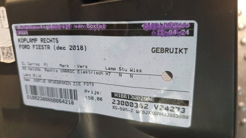 Frontscheinwerfer Ford Fiesta H1BB-13W029-AE Rechts Scheinwerfer Headlight SCH2055857154kd