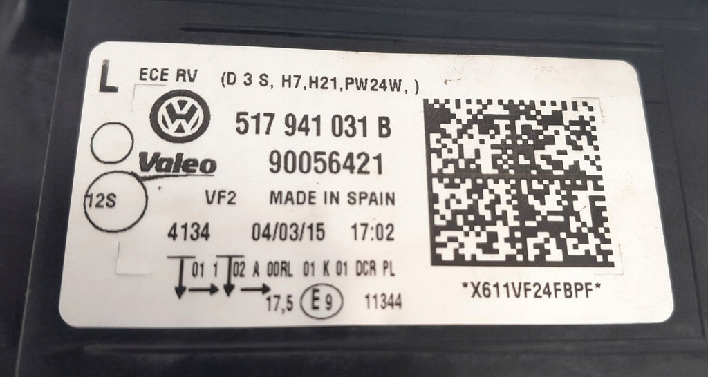 Frontscheinwerfer VW Sportsvan 517941031B Xenon Ein Stück (Rechts oder Links)