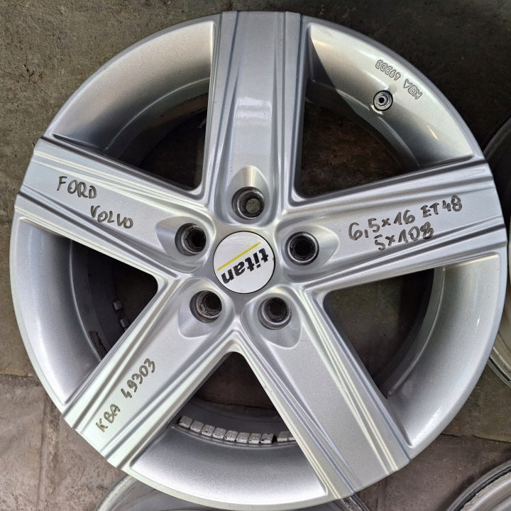 4x Alufelge 16 Zoll 7.0" 5x108 48ET Ford Fiesta Focus C-Max V50 Rim Wheel FEL6192577937ss