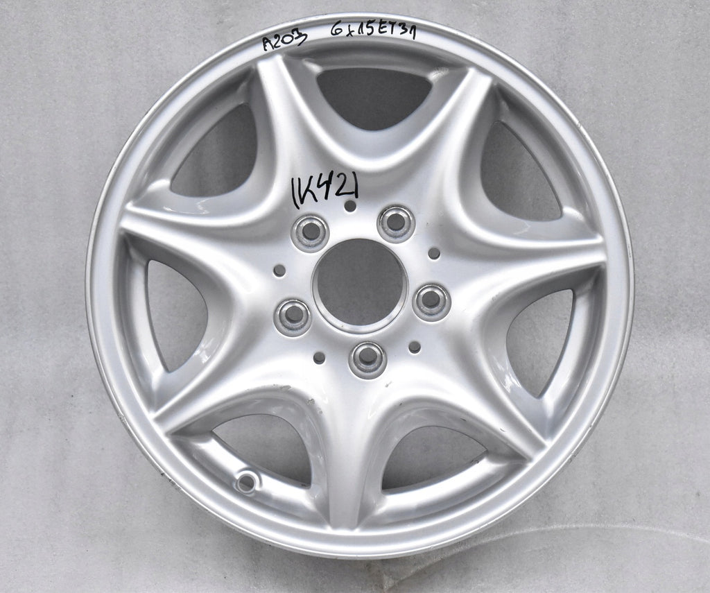 1x Alufelge 15 Zoll 6.5" 5x112 31ET Glanz Silber A2034010102 Mercedes-Benz W203