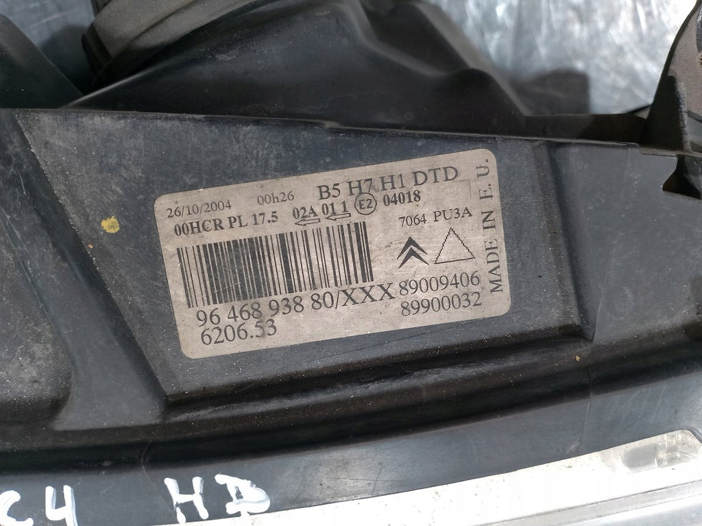 Frontscheinwerfer Citroën C4 9646893880 89009406 Rechts Scheinwerfer Headlight