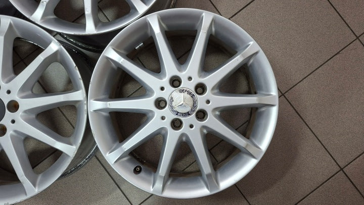 4x Alufelge 17 Zoll 7.0" 5x112 49ET Glanz Silber A1694010702 Mercedes-Benz W245 FEL3660849367gl