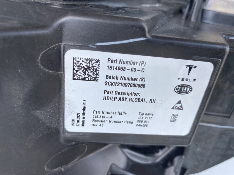 Frontscheinwerfer Tesla Model Y 1110796-00-D Ein Stück (Rechts oder Links)