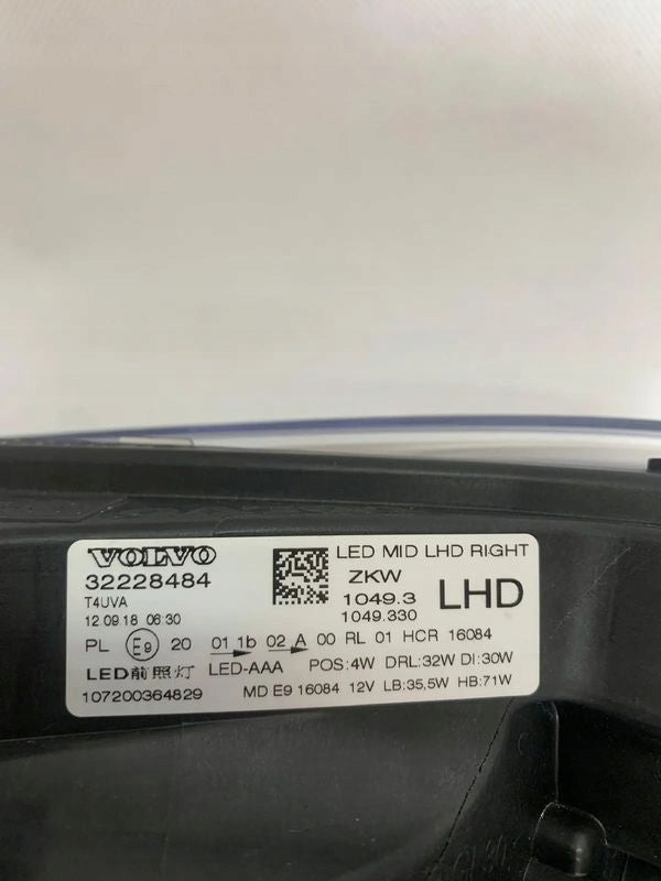 Frontscheinwerfer Volvo Xc40 32228484 Full LED Rechts Scheinwerfer Headlight SCH4798837355cd