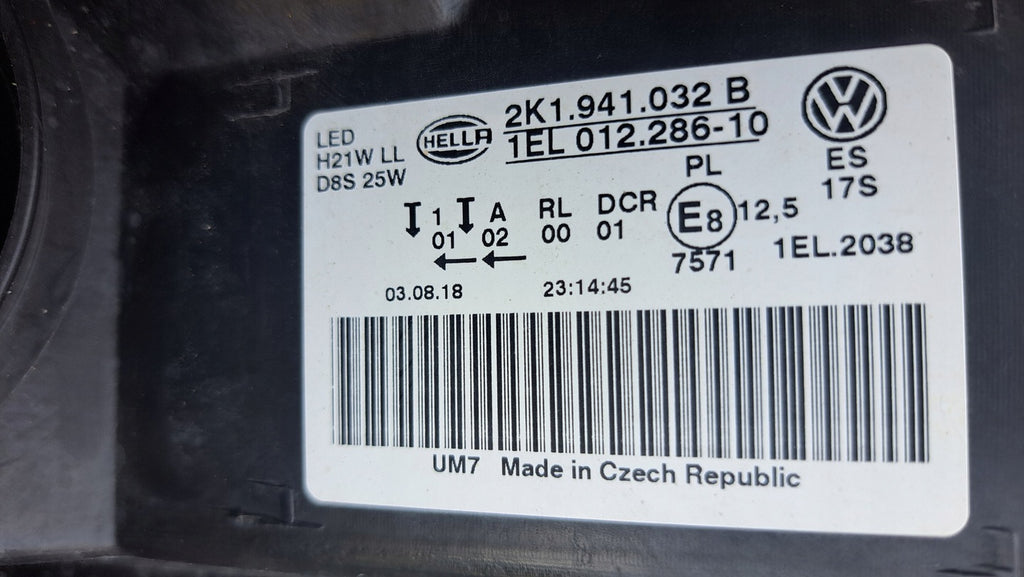 Frontscheinwerfer VW Caddy 2K1941032B LED Rechts Scheinwerfer Headlight SCH7735091725qn