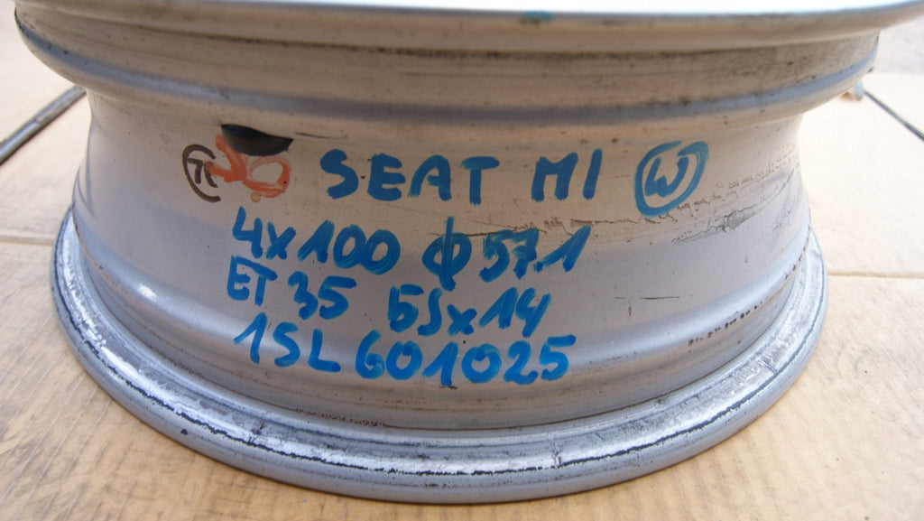 1x Alufelge 14 Zoll 5.0" 4x100 35ET Glanz Silber 1SL601025 Seat Rim Wheel FEL9477265476qa