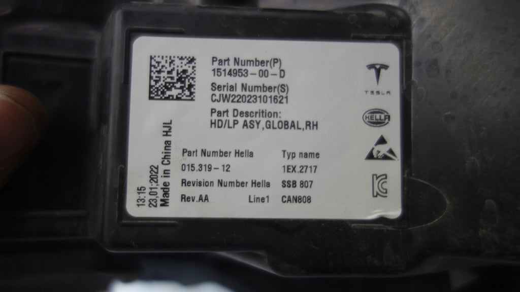 Frontscheinwerfer Tesla Y 1514953-00-D LED Rechts Scheinwerfer Headlight