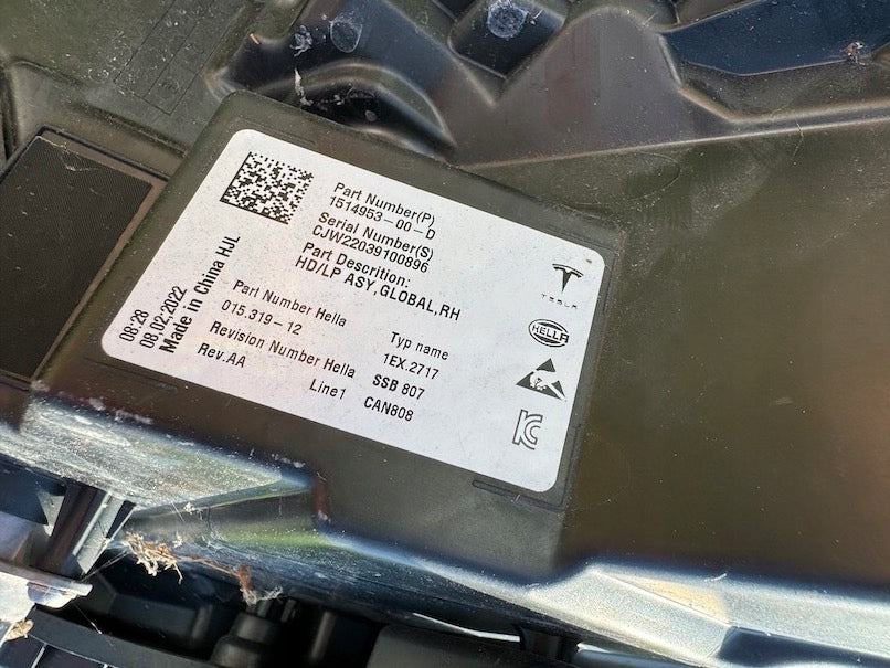 Frontscheinwerfer Tesla Model 3 1514953-00-D LED Rechts Scheinwerfer Headlight