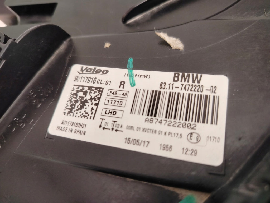 Frontscheinwerfer BMW X1 F48 7472220 Full LED Rechts Scheinwerfer Headlight SCH3113669293gv