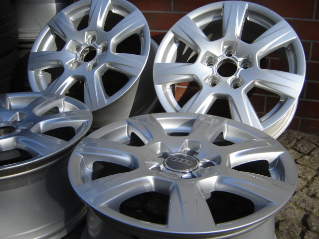 4x Alufelge 16 Zoll 7.5" 5x112 26ET Glanz Silber 8K0601025A Audi C7 A4 B8