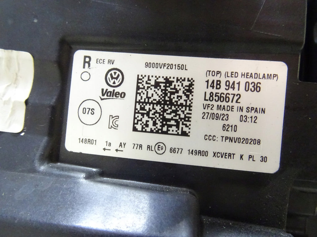 Frontscheinwerfer VW 14B941036B LED Rechts Scheinwerfer Headlight SCH5404727021dy