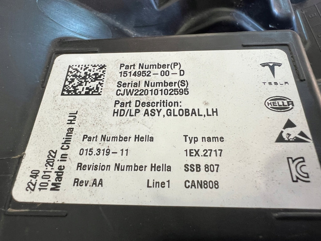 Frontscheinwerfer Tesla 3 Y 1514952-00-D 1532925-02-C LED Links Headlight