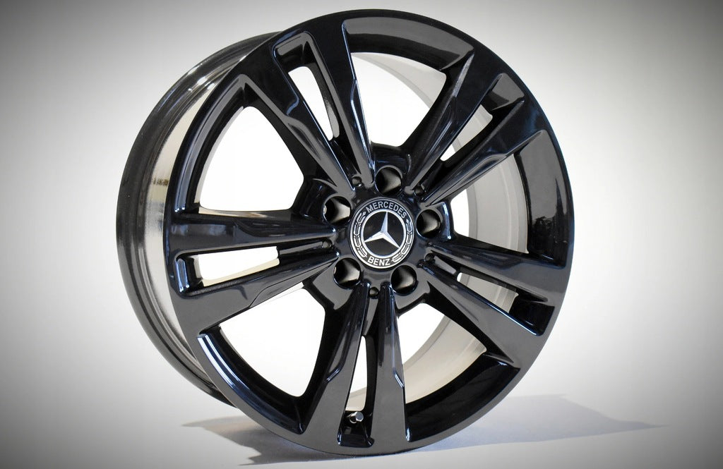 4x Alufelge 17 Zoll 8.0" 5x112 48ET Glanz Schwarz A2124015602 Mercedes-Benz FEL2479464693mq