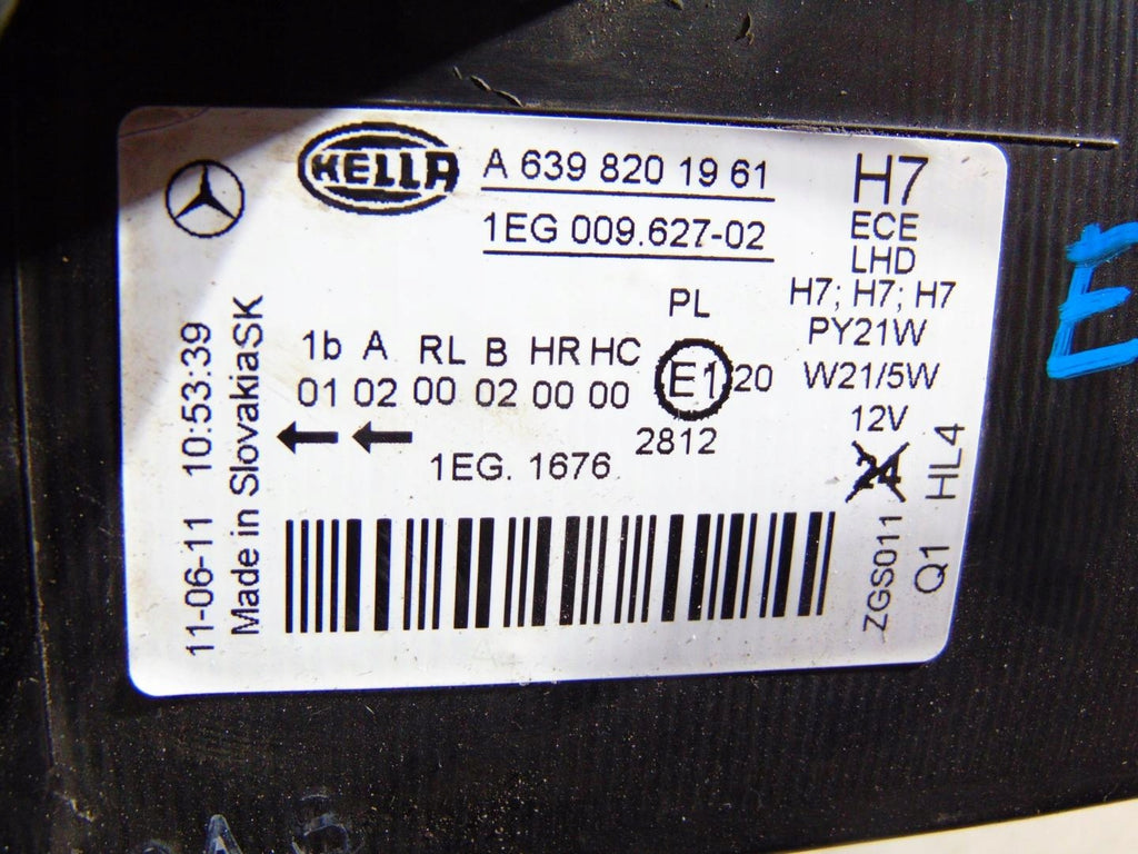 Frontscheinwerfer Mercedes-Benz Vito W639 A6398201961 Halogen Rechts Headlight