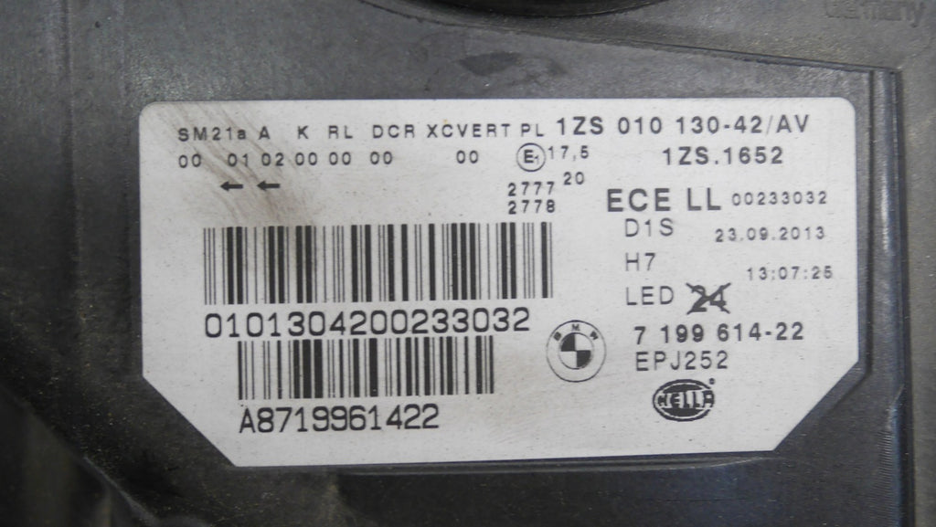 Frontscheinwerfer BMW F07 7199614-22 Rechts Scheinwerfer Headlight SCH8926165009rw