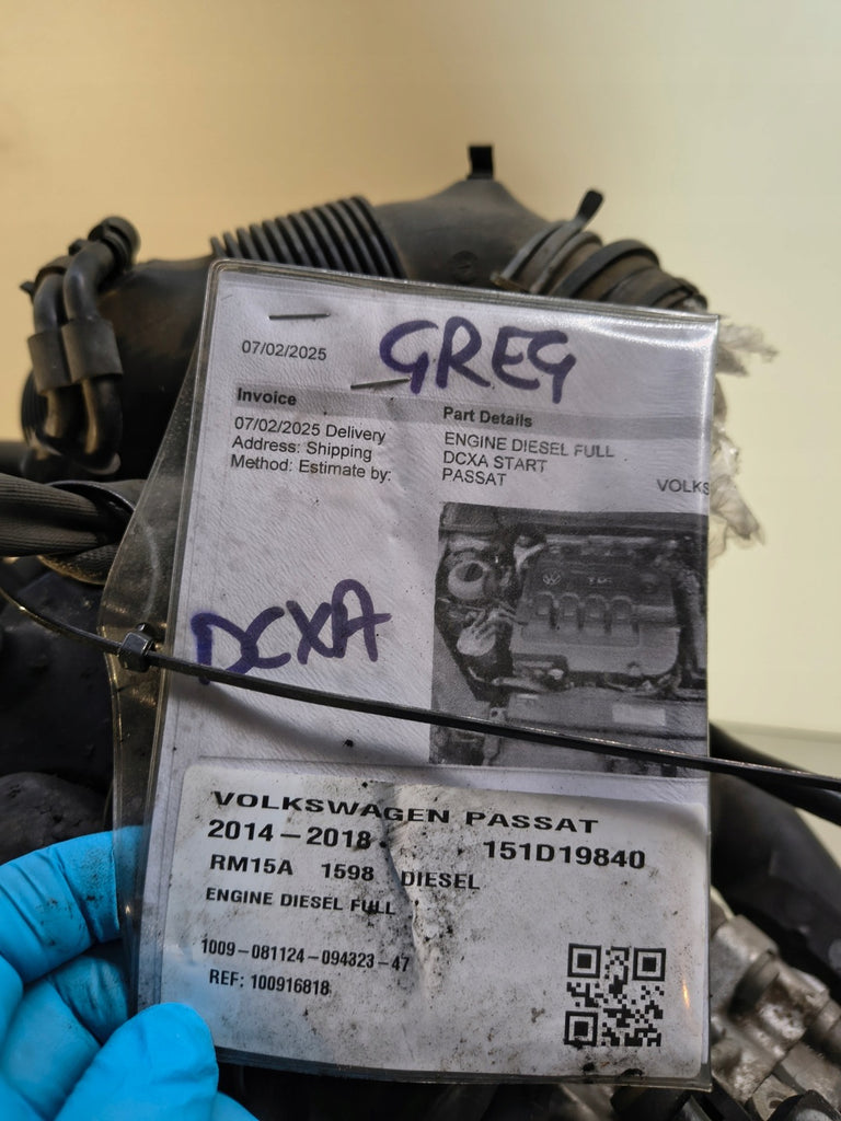 Motor Skoda VW Superb Passat DCXA 1.6 TDI 120PS 88kW 2014 Diesel Engine Komplett