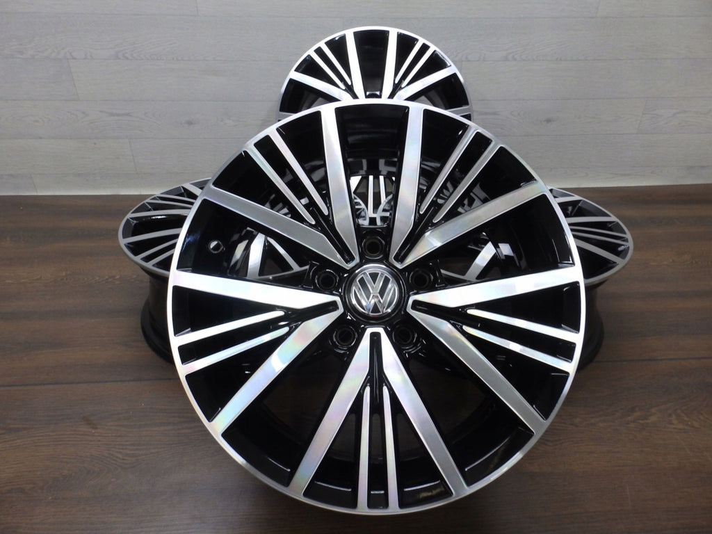 4x Alufelge 16 Zoll 6.5" 5x112 46ET Glanz Schwarz 5G0601025 VW Golf Vii FEL9459933133fo
