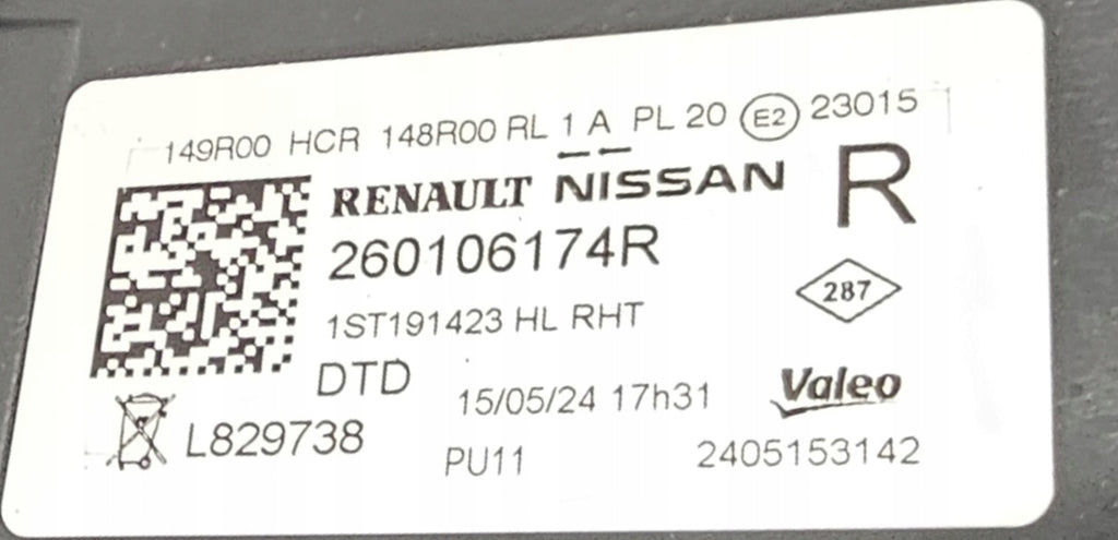 Frontscheinwerfer Nissan Interstar Master III 260106174 Rechts Headlight SCH3637171044bj