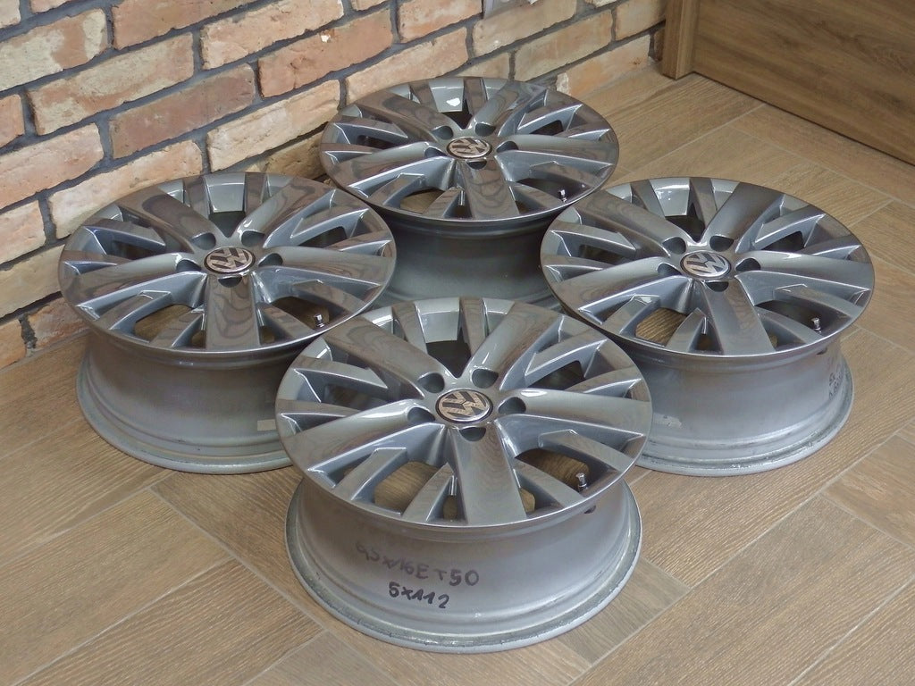 4x Alufelge 16 Zoll 6.5" 5x112 50ET Glanz Grau 5K0601025AL VW Touran Rim Wheel FEL5974207508or