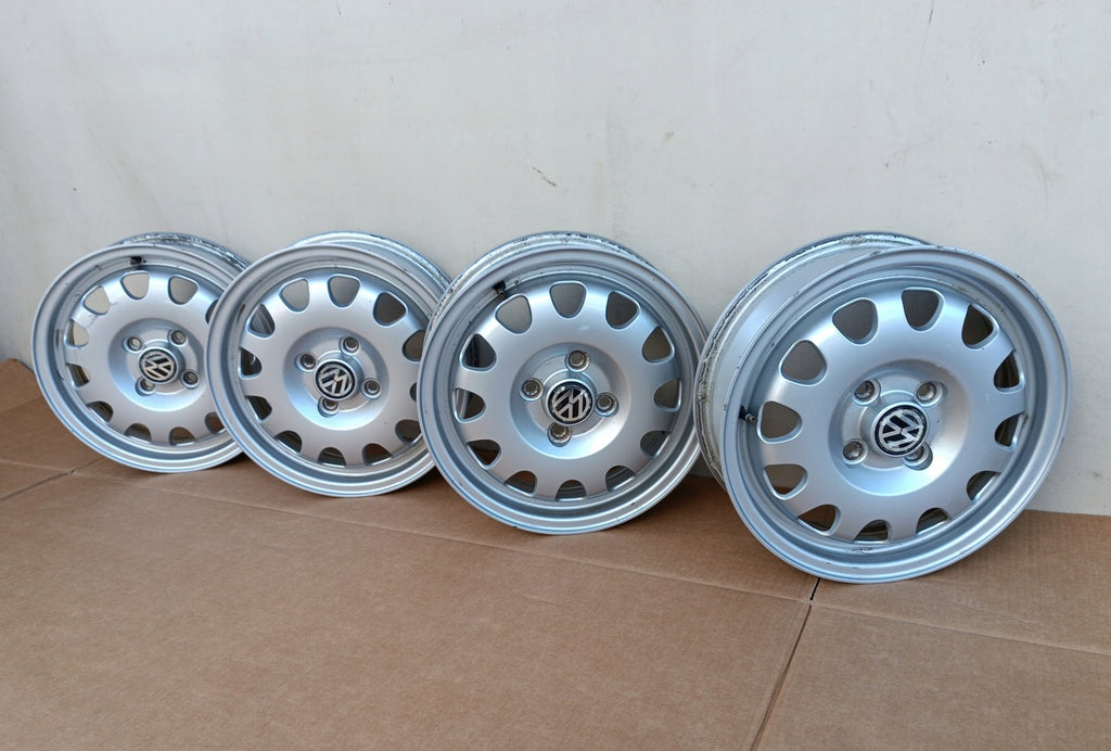1x Alufelge 14 Zoll 4.5" 4x100 38ET 6E0601025D VW Lupo Rim Wheel