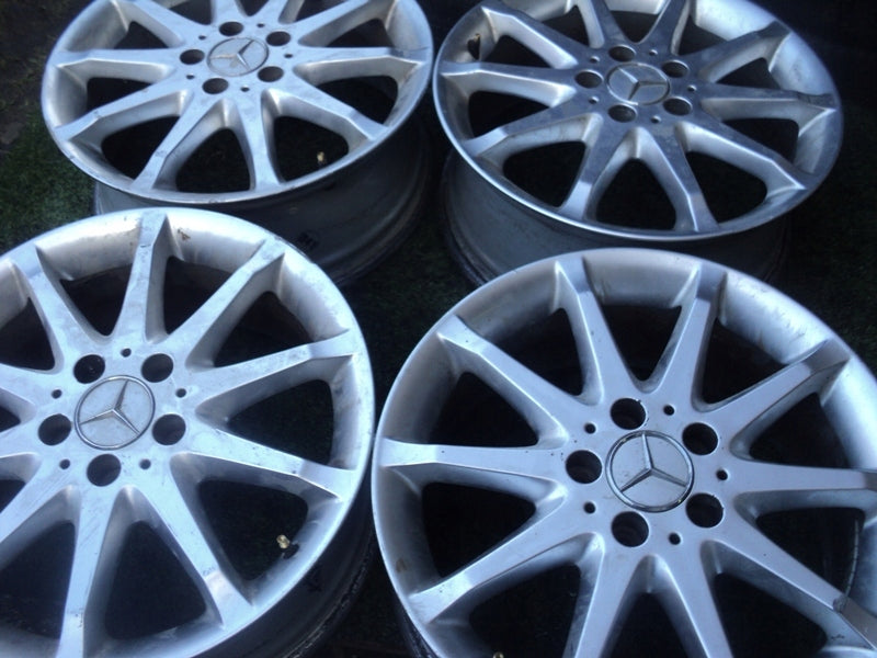 4x Alufelge 17 Zoll 7.0" 5x112 49ET Glanz Weiß A1694010702 Mercedes-Benz FEL2070450875za