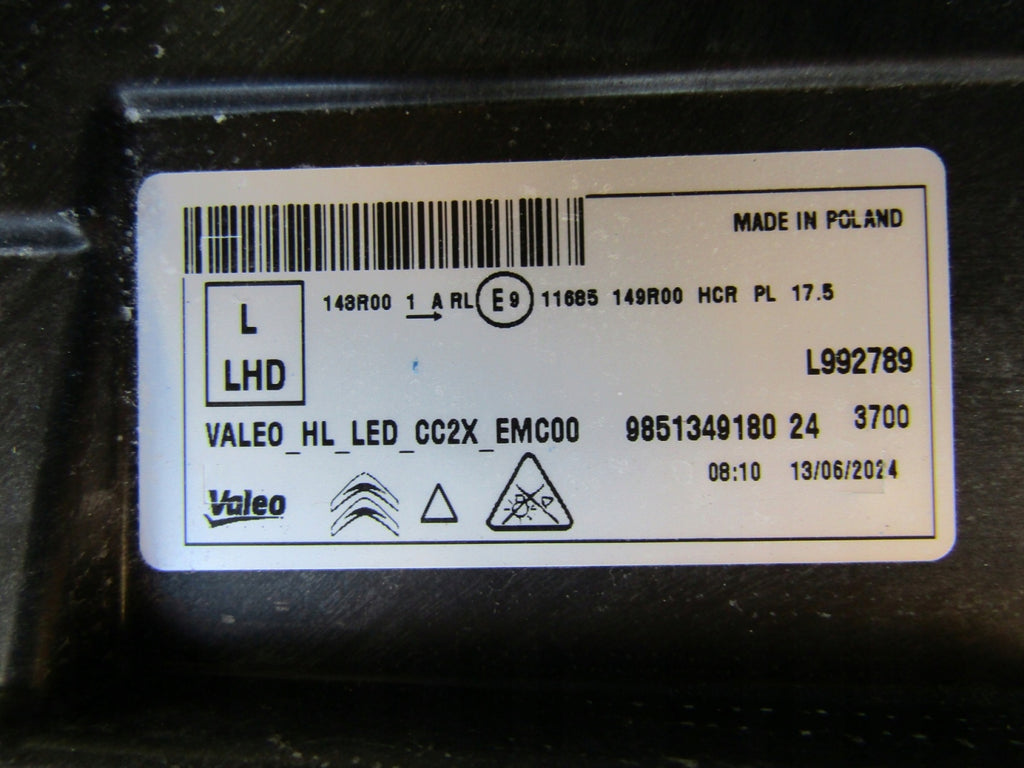 Frontscheinwerfer Citroën C3 Aircross 9851349180 LED Links Headlight SCH7485006273om