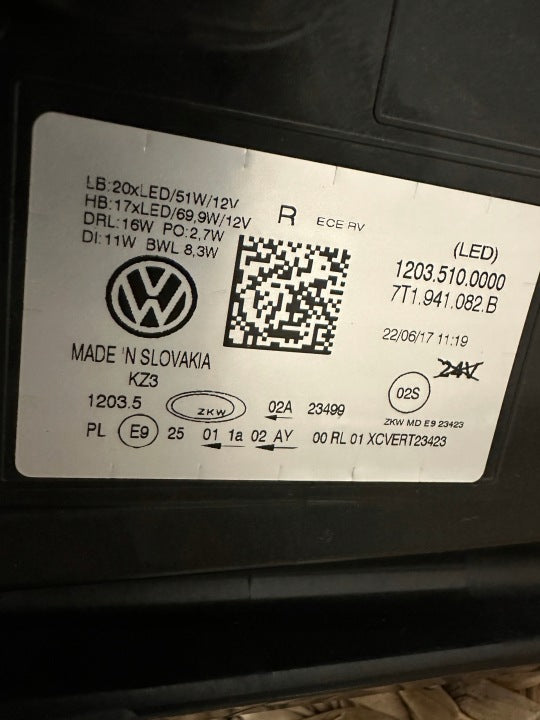 Frontscheinwerfer VW Transporter 7T1941081 LED Ein Stück (Rechts oder Links) SCH5419908230xu