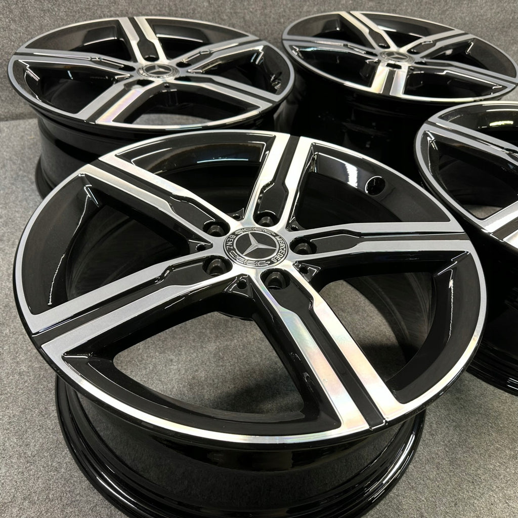 4x Alufelge 18 Zoll 7.5" 5x112 49ET Glanz Schwarz A1774013200 Mercedes-Benz Cla FEL4150679792hg