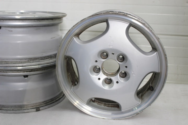 4x Alufelge 16 Zoll 7.0" 5x112 37ET Glanz Silber A2084010102 Mercedes-Benz W210 FEL2354113835vg
