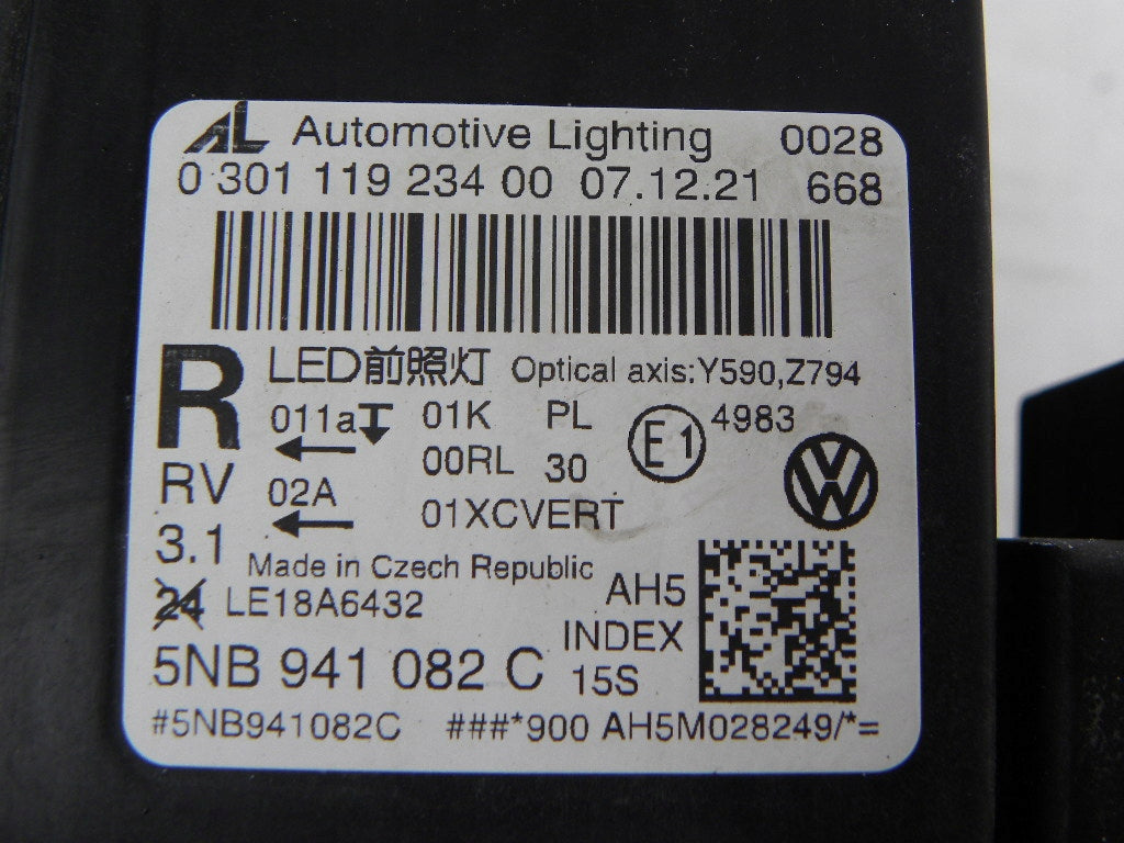Frontscheinwerfer VW Tiguan 5NB941082 Rechts Scheinwerfer Headlight SCH5745487984ns